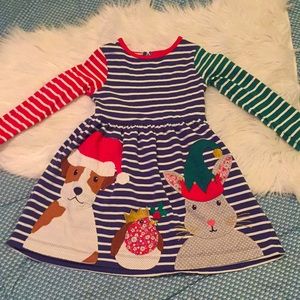 Mini Boden Christmas elf dress 4-5t